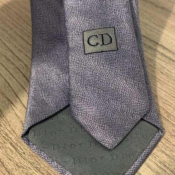 DIOR Homme Purple Black Metallic Striped Silk Neck Tie - Picture 6 of 8